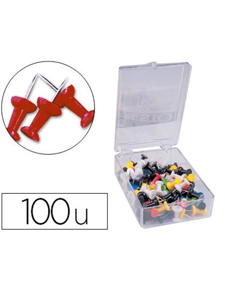 Punaise q-connect épingle mémo coloris rouge boîte 100 unités.