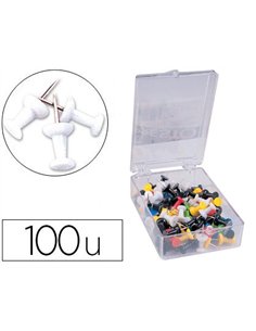 Punaise q-connect épingle mémo coloris blanc boîte 100 unités.