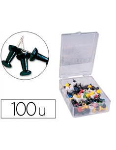 Punaise q-connect épingle mémo coloris noir boîte 100 unités.