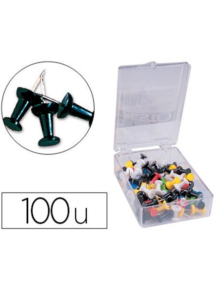 Punaise q-connect épingle mémo coloris noir boîte 100 unités.