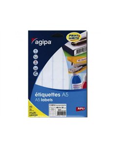 Etiquettes apli 6x33,5mm planches a5 coloris blanc pochette 2048 unites.