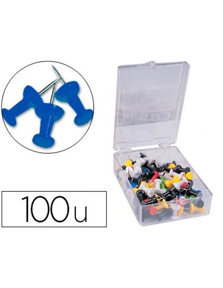 Punaise q-connect épingle mémo coloris bleu boîte 100 unités.