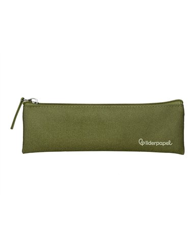 Fourre-tout liderpapel plat mince 1 compartiment 20x6cm coloris vert militaire.