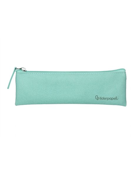 Fourre-tout liderpapel plat mince 1 compartiment 20x6cm coloris vert amande.