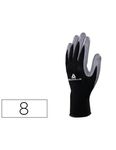 Gant tricot deltaplus polyester paume enduite nitrile jauge 13 taille 8 paire.