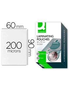 Pochette plastification q-connect à chaud économique format 90x60mm 200 microns boîte 100 unités.