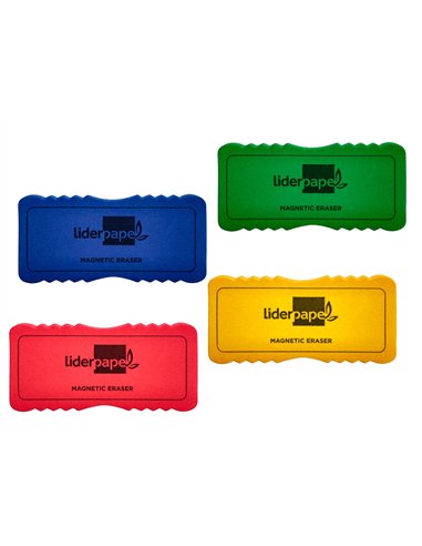 Brosse magnetique liderpapel feutre effacage a sec tous tableaux blancs coloris assortis.