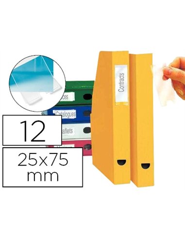 Porte-étiquettes tarifold 3l adhésif 25x75mm + bristols prédécoupés 12 unités.