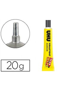 Colle transparente uhu flex&clean forte transparente travaux manuels avec solvant tube plastique anti-goutte 20g.