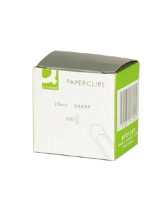 Trombone q-connect galvanisé 28mm boîte carton 1000 unités.