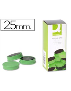Aimant q-connect diamètre 25mm affichage signalisation toutes surfaces métalliques coloris vert boîte 10 unités.