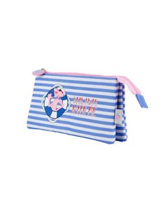 Trousse à crayons triple compartiment Dohe - Fabriquée en polyester souple et durable - Fermeture à double fermeture éclair - Id