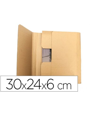 Boite carton q-connect speciale emballage livres catalogues revues dossiers montage facile cannelure 3mm 300x240x60mm.