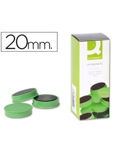 Aimant q-connect diamètre 20mm affichage signalisation toutes surfaces métalliques coloris vert boîte 10 unités.
