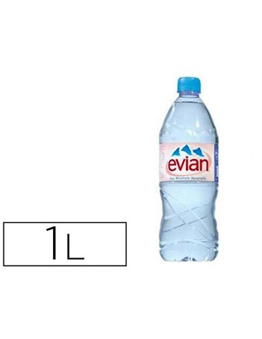 Eau plate évian bouteille 1l.