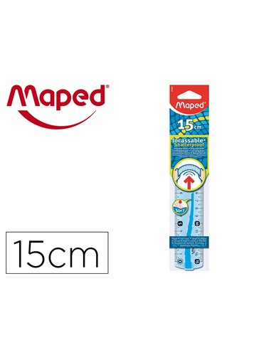 Regle maped flex 15cm plate incassable coloris assortis aleatoire.