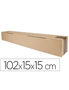 Tube d'expedition carre q-connect carton 1020x150x150mm 3mm epaisseur grande resistance protection objets cylindriques.