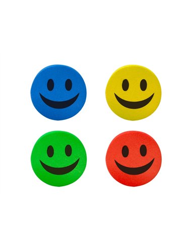 Brosse magnetique liderpapel rond sourire feutre effacage a sec tous tableaux blancs coloris assortis.