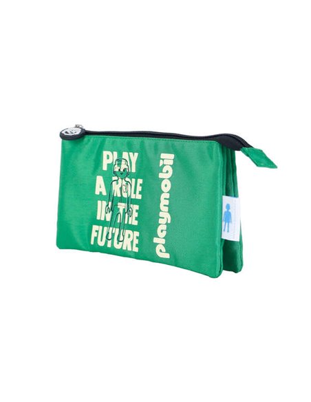 Trousse à crayons triple compartiment Dohe - Fabriquée en polyester souple et durable - Fermeture à double fermeture éclair - Id