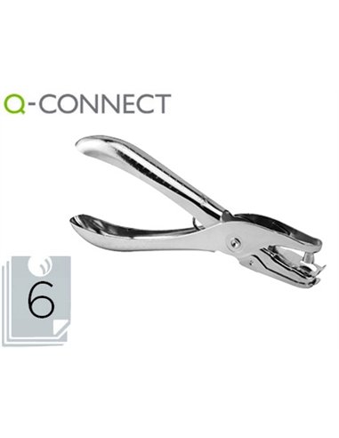 Perforette q-connect 1 trou capacité 6f coloris chromé 16x63x144mm.