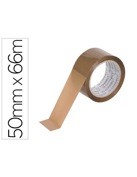 Ruban adhesif q-connect economique special emballage haute adherence 50mmx66m coloris havane.