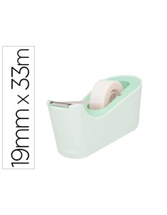 Dévidoir ruban adhésif scotch c18 coloris menthe rouleau magic invisible 19mmx33m.