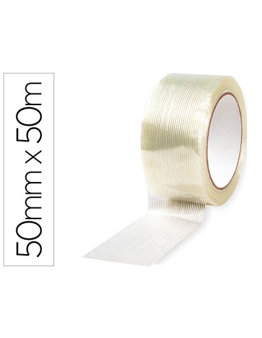 Ruban adhesif arme polypropylene renforce fibres de verre 28 microns tres resistant fort pouvoir.