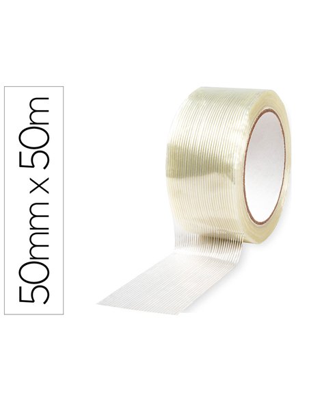 Ruban adhesif arme polypropylene renforce fibres de verre 28 microns tres resistant fort pouvoir.