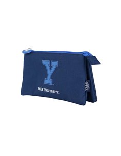 Trousse à crayons triple compartiment Dohe - Fabriquée en polyester souple et durable - Fermeture à double fermeture éclair - Id