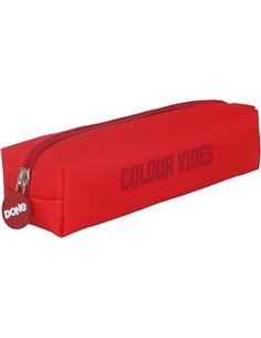 Trousse carrée Dohe Colour Vibes - Fermeture éclair avec tirette en caoutchouc - Rouge