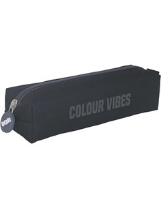 Trousse carrée Dohe Colour Vibes - Fermeture éclair avec tirette en caoutchouc - Noir