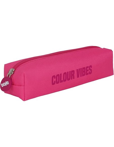 Trousse carrée Dohe Colour Vibes - Fermeture éclair avec tirette en caoutchouc - Rose