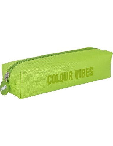 Trousse carrée Dohe Colour Vibes - Fermeture éclair avec tirette en caoutchouc - Vert citron