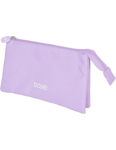 Trousse triple Dohe Serenity - Fermeture à double glissière avec tirette en caoutchouc - Violet