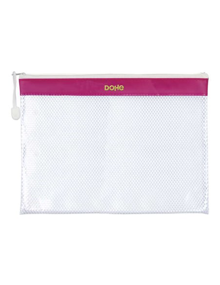 Pochette zippée en PVC Dohe - 32 x 24 mm - Idéale pour documents A4 - Solide et durable