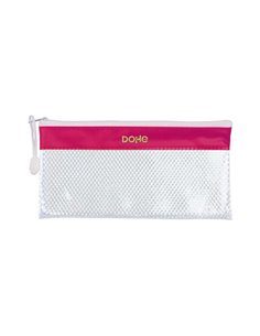 Sac paysager Dohe 22 x 11 cm - En PVC - Résistant à l'eau - Idéal pour les voyages - Fermeture éclair - Bande fuchsia