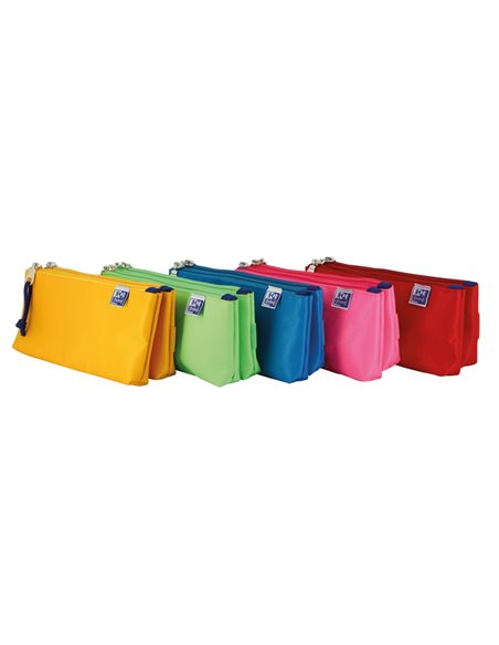 Trousse double Oxford Kangoo Kids en polyester – Compacte et résistante – Couleurs assorties