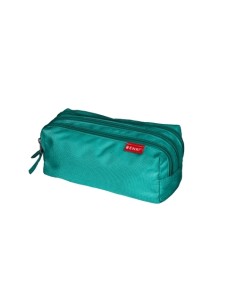 Trousse Enri à 3 compartiments - Fermetures éclair - En polyester - Couleur bleu sarcelle