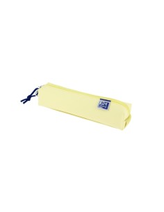 Petite trousse carrée Oxford Live & Go - Matière matelassée - Bande élastique pour fixation au carnet - Jaune