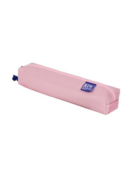 Petite trousse carrée Oxford Kangoo & You - En cuir nappa - Bande élastique pour l'attacher au carnet - Rose