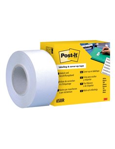 Rouleau de recharge de ruban adhésif inscriptible Post-It - 25,4 mm x 17,7 m - 6 lignes de large - Blanc