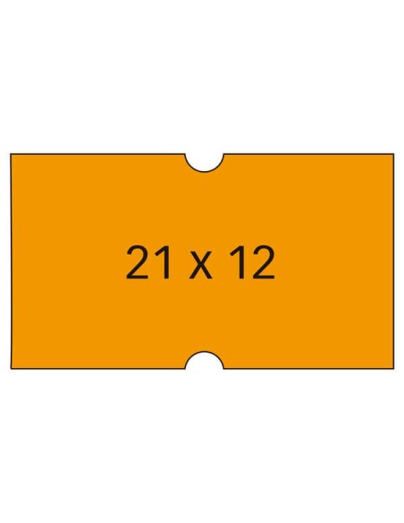 Étiquettes orange Apli pour machines à prix 1 ligne - Format 21 x 12 mm - Lot de 6 rouleaux - Adhésif permanent - Compatibles av