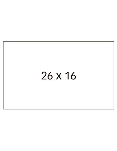 Étiquettes blanches Apli pour étiqueteuses de prix à 2 lignes - Format 26 x 16 mm - Adhésif amovible - Lot de 6 rouleaux - Compa