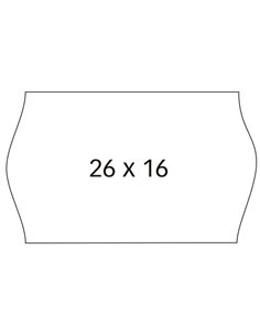 Étiquettes blanches Apli pour étiqueteuses de prix à 2 lignes - Format 26 x 16 mm - Adhésif permanent à bords ondulés - Haute qu