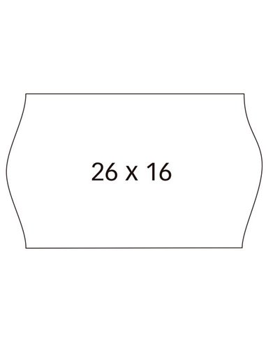 Étiquettes blanches Apli pour étiqueteuses de prix à 2 lignes - Format 26 x 16 mm - Adhésif permanent à bords ondulés - Haute qu