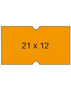 Étiquettes orange Apli 21 x 12 mm pour étiqueteuses 1 ligne - Lot de 6 rouleaux de 1 000 étiquettes - Adhésif amovible et bords 