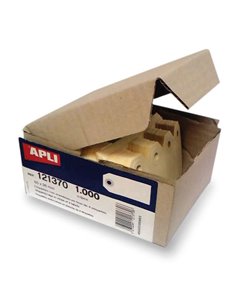 Lot de 1 000 étiquettes volantes Apli avec rondelle 80 x 38 mm - Couleur crème