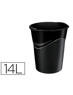 Corbeille à papier cep polypropylène résistant forme conique poignées ergonomiques 14l 305x290x334mm noir green spirit.