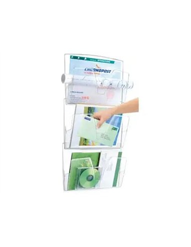 Corbeille murale cep 3 cases polystyrène ouverture préhension en v dimensions case 361x86x270mm cristal.