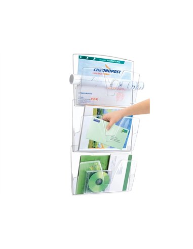 Corbeille murale cep 3 cases polystyrène ouverture préhension en v dimensions case 361x86x270mm cristal.